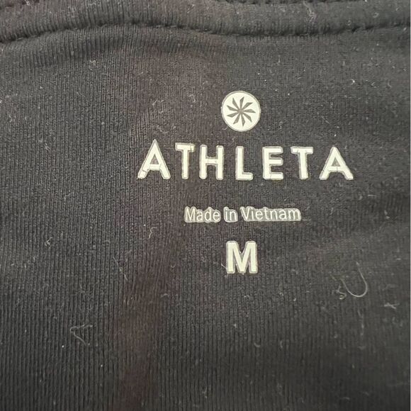Athleta Womens Crop Leggings Stretch Pull On Athleisure Gym Training Black M - Picture 3 of 6